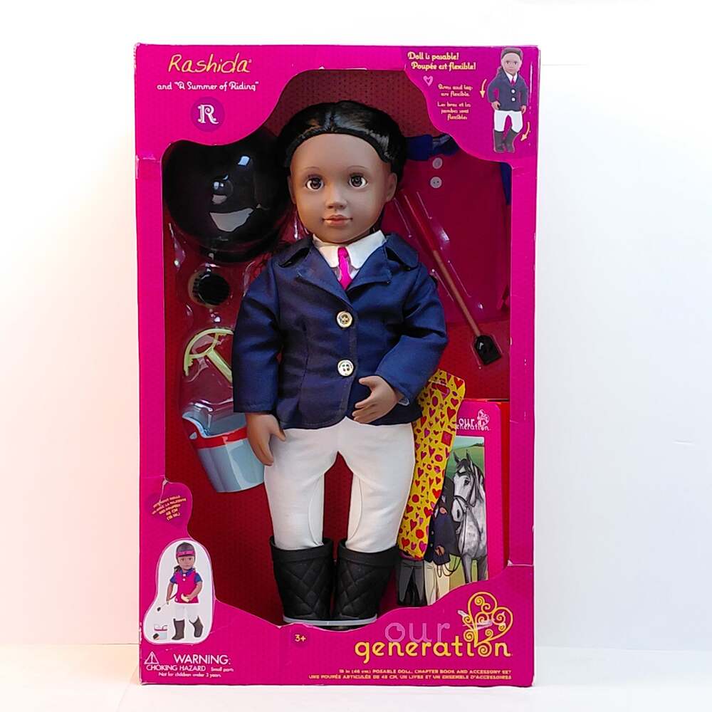 Our Generation Rashida 18" Posable Horseback Riding Doll & Storybook Set - NIB